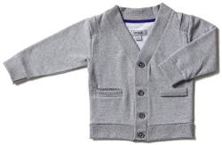 smoob bana Cardigan Baby Cardigan für Junge & Mädchen - Unisex Babybekleidung/Babygardigan für Frischlinge - 100% Baumwolle mit Knopfleiste (grau, 68) von smoob