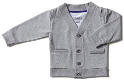 smoob bana Cardigan Baby Cardigan für Junge & Mädchen - Unisex Babybekleidung/Babygardigan für Frischlinge - 100% Baumwolle mit Knopfleiste (grau, 86) von smoob