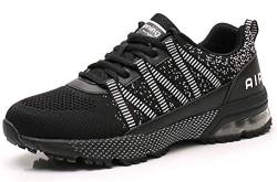 Laufschuhe Sporttrainer Männer Frauen Leichter Sneaker Stoßdämpfung rutschfeste Fitness Fitness Jogging Walking Casual Black46EU von snugnap