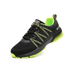 snugnap Laufschuhe Herren Damen Sneaker Sportschuhe Luftkissen Turnschuhe Running Tennis Schuhe Atmungsaktiv Straßenlaufschuhe Walkingschuhe Schwarz Blau Z3027 Grün EU 35 Green von snugnap