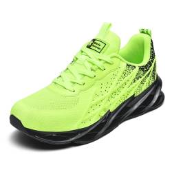 snugnap Sneaker Herren Damen Laufschuhe Sportschuhe Turnschuhe Freizeitschuhe Joggingschuhe Bequeme Fitness Running Schuhe Walkingschuhe Outdoor Straßenlaufschuhe Schwarz Weiß G33Green46 von snugnap