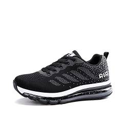 snugnap Sneaker Herren Damen Laufschuhe Sportschuhe Turnschuhe Joggingschuhe Freizeitschuhe Bequeme Fitness Running Schuhe Walkingschuhe Atmungsaktiv Straßenlaufschuhe Schwarz Weiß 833BlackWhite-44 von snugnap