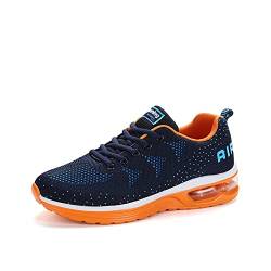 snugnap Sneaker Herren Damen Laufschuhe Sportschuhe Turnschuhe Joggingschuhe Freizeitschuhe Bequeme Fitness Running Schuhe Walkingschuhe Atmungsaktiv Straßenlaufschuhe Schwarz Weiß 835OrangeBlue-38 von snugnap