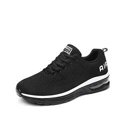 snugnap Sneaker Herren Damen Laufschuhe Sportschuhe Turnschuhe Joggingschuhe Freizeitschuhe Bequeme Fitness Running Schuhe Walkingschuhe Atmungsaktiv Straßenlaufschuhe Schwarz Weiß 835WhiteBlack-40 von snugnap