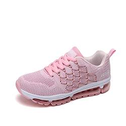 snugnap Sneaker Herren Damen Laufschuhe Sportschuhe Turnschuhe Joggingschuhe Freizeitschuhe Bequeme Fitness Running Schuhe Walkingschuhe Atmungsaktiv Straßenlaufschuhe Schwarz Weiß 877Pink-35 von snugnap