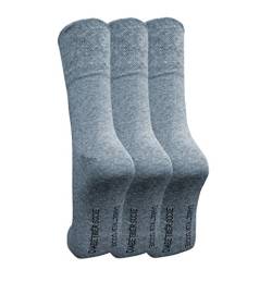 3 Paar Socken venenfreundlich 97% Baumwolle, 3% Elasthan (47-50, grau) von socken-und-mehr