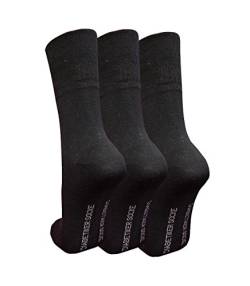 3 Paar Socken venenfreundlich 97% Baumwolle, 3% Elasthan (47-50, schwarz) von socken-und-mehr