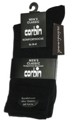 Herren Socken ohne Gummi u. ohne Naht 6er Pack - Diabetikersocken Farbe: schwarz Größe: 43-46 von sockenhimmel