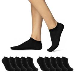 10 | 20 | 30 Paar Sneaker Socken Herren Damen Schwarz Weiß Grau Baumwolle 16900 (10x Schwarz 35-38) von sockenkauf24