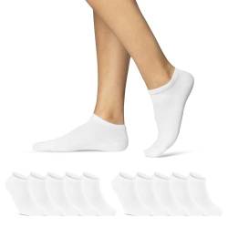 10 | 20 | 30 Paar Sneaker Socken Herren Damen Schwarz Weiß Grau Baumwolle 16900 (10x Weiß 35-38) von sockenkauf24