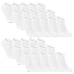 10 | 20 | 30 Paar Sneaker Socken Herren Damen Schwarz Weiß Grau Baumwolle 16900 (30x Weiß 47-50) von sockenkauf24