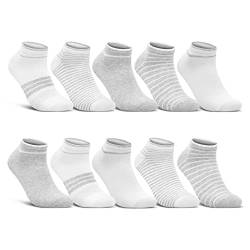 10 Paar Damen Sneaker Socken Mehrfarbig Streifen Punkte Herzen Maritim Baumwolle 36844/2 WP (35-38) von sockenkauf24