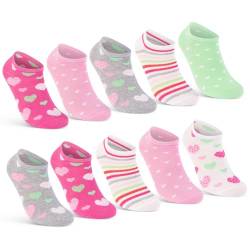 10 Paar Kinder Sneaker Socken Jungen & Mädchen Baumwolle Kindersocken 56285 (35-38) von sockenkauf24