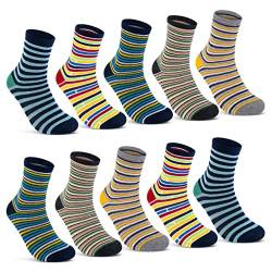 10 Paar Kinder Socken Jungen & Mädchen Baumwolle Kindersocken 54339 (23-26) von sockenkauf24