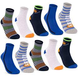 10 Paar Kinder Socken Jungen & Mädchen Baumwolle Kindersocken 54353 (23-26) von sockenkauf24