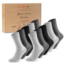 10 Paar Premium Socken Herren Damen Baumwolle Komfortbund ohne Naht 70101T (Grau Anthrazit Schwarz 47-50) von sockenkauf24