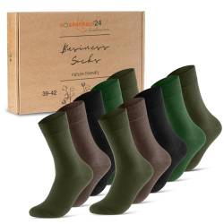 10 Paar Premium Socken Herren Damen Baumwolle Komfortbund ohne Naht 70101T (Grün Braun Schwarz 35-38) von sockenkauf24