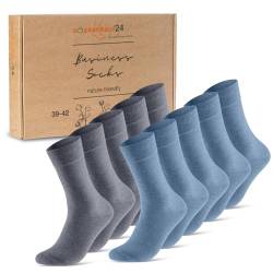 10 Paar Premium Socken Herren Damen Baumwolle Komfortbund ohne Naht 70101T (Jeansblau 35-38) von sockenkauf24