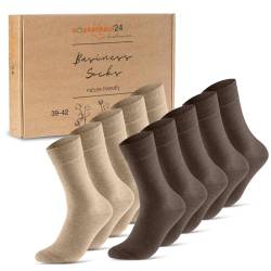 10 Paar Premium Socken Herren Damen Baumwolle Komfortbund ohne Naht 70101T (Sand Braun 35-38) von sockenkauf24