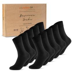 10 Paar Premium Socken Herren Damen Baumwolle Komfortbund ohne Naht 70101T (Schwarz 35-38) von sockenkauf24