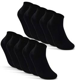10 Paar SPORT Sneaker Socken Herren Damen Sportsocken Frotteesohle Baumwolle 16200 (43-46 Schwarz) von sockenkauf24