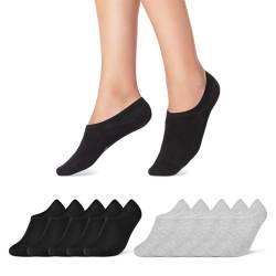 10 Paar Sneaker Socken Damen & Herren Füßlinge Schwarz Weiß Grau Baumwolle 16805 WP (Schwarz Grau 47-50) von sockenkauf24