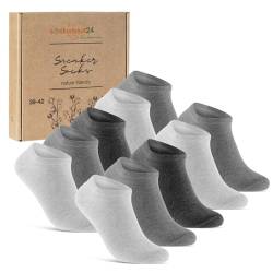 10 Paar Sneaker Socken Herren Damen Baumwolle Komfortbund ohne Naht 70102T WP (Grau Anthrazit 35-38) von sockenkauf24