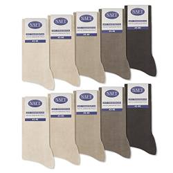 10 Paar Socken 100% Baumwolle Herren Damen Komfortbund ohne Naht 10600 WP (Beige Braun 39-42) von sockenkauf24