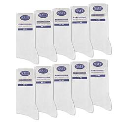 10 Paar Socken 100% Baumwolle Herren Komfortbund ohne Naht 10600 (Weiß 47-50) von sockenkauf24