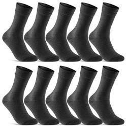 10 Paar Socken Herren Damen Schwarz Business Socken Baumwolle 70201T (Anthrazit 43-46) von sockenkauf24