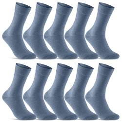 10 Paar Socken Herren Damen Schwarz Business Socken Baumwolle 70201T (Jeans 35-38) von sockenkauf24