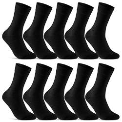 10 Paar Socken Herren Damen Schwarz Business Socken Baumwolle 70201T (Schwarz 39-42) von sockenkauf24