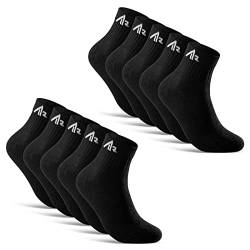 10 Paar i1R kurze Sportsocken Quarter Tennissocken Damen Baumwolle 10301 (35-38 Schwarz Kurz) von sockenkauf24