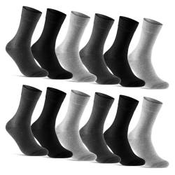 12 Paar Socken Herren Business Socken Baumwolle Herrensocken 70203T (Grau Anthrazit Schwarz 47-50) von sockenkauf24