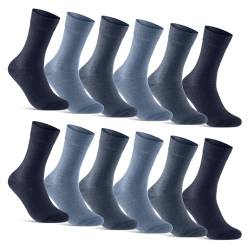 12 Paar Socken Herren Business Socken Baumwolle Herrensocken 70203T (Jeans Blau Navy 35-38) von sockenkauf24