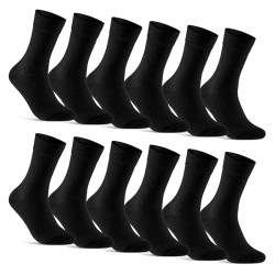 12 Paar Socken Herren Schwarz Business Socken Baumwolle Herrensocken 70203T (Schwarz 43-46) von sockenkauf24