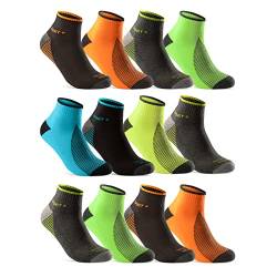 12 Paar Sportsocken Herren Sneaker Socken Quarter NEON verstärkte Frotteesohle 16209 WP (43-46) von sockenkauf24