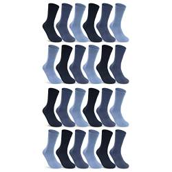 6 | 12 | 24 Paar Socken Damen Herren Business Socken Baumwolle 10700 (Jeans Blau Navy 24 Paar 39-42) von sockenkauf24