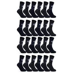 6 | 12 | 24 Paar Socken Herren Kariert Business Socken Baumwolle 10700 (Karo 24 Paar 47-50) von sockenkauf24