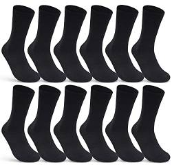 6 | 12 | 24 Paar Socken Herren Schwarz Business Socken Baumwolle 10700 WP (Schwarz 12 Paar 47-50) von sockenkauf24