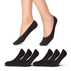 6 Paar Füßlinge Damen Sneaker Socken Ballerina Baumwolle 39960 WP (39-42 Schwarz) von sockenkauf24