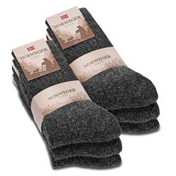 6 Paar Norweger Socken Herren Damen Wintersocken warme Wollsocken 20100 (35-38 Anthrazit) von sockenkauf24