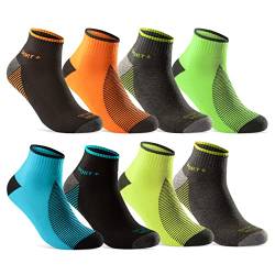 8 Paar Sportsocken Herren Sneaker Socken Quarter NEON verstärkte Frotteesohle 16209 WP (47-50) von sockenkauf24