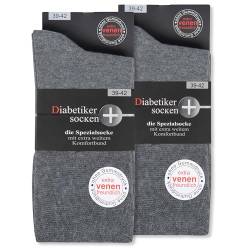 Diabetikersocken ohne Gummi & ohne Naht 97% Baumwolle (6 Paar) Diabetiker Socken mit Komfortbund für Damen & Herren 26804 WP (Grau 39-42) von sockenkauf24