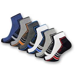 Sneaker Socken Herren Quarter Sportsocken Gepolstert Frotteesohle Atmungsaktiv Baumwolle 16215/20 WP (47-50 6 Paar) von sockenkauf24
