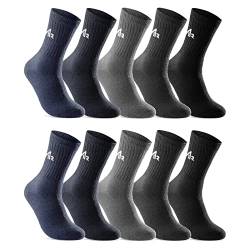 sockenkauf24 10 Paar i1R Sportsocken Tennissocken Arbeitssocken Herren Damen Baumwolle 10300 (47-50 Gemischt) von sockenkauf24