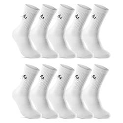 sockenkauf24 10 Paar i1R Sportsocken Tennissocken Arbeitssocken Herren Damen Baumwolle 10300 (47-50 Weiß) von sockenkauf24