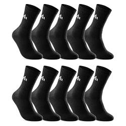 sockenkauf24 10 Paar i1R Sportsocken Tennissocken Herren Damen Baumwolle 10300 (39-42 Schwarz) von sockenkauf24