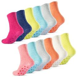 sockenkauf24 Damen Kuschelsocken Antirutsch ABS Sohle Stoppersocken Flauschig 37419 (12 Paar 35-42) von sockenkauf24