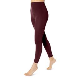 sockenkauf24 Damen Thermo Leggings mit Innenfleece extra warm Winter Leggings WP (52/54, Bordeaux Rot) von sockenkauf24